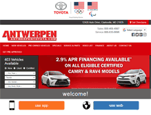 Tablet Screenshot of antwerpentoyota.com